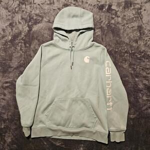 Carhartt Ladies L 12/14 Relaxed Fit Hoodie Seafoam Green